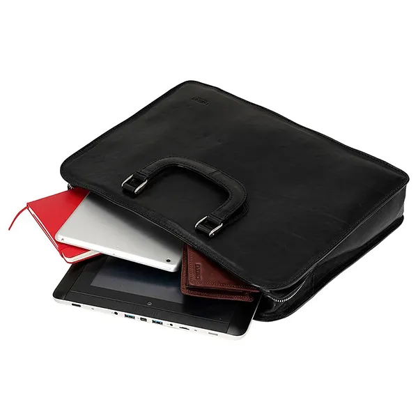 Túi Xách Đựng Laptop Medici Of Florence Calfskin 81 MED81B2467AA Màu Đen - Túi xách - Vua Hàng Hiệu