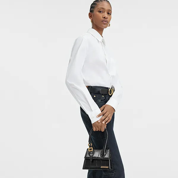 Túi Xách Nữ Jacquemus Le Chiquito Moyen Boucle Les Sculptures 233BA327-3164-990 Màu Đen