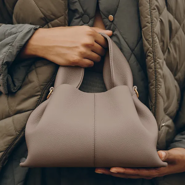 Túi Xách Nữ Polène Numéro Neuf Mini Edition Textured Taupe Màu Nâu Be