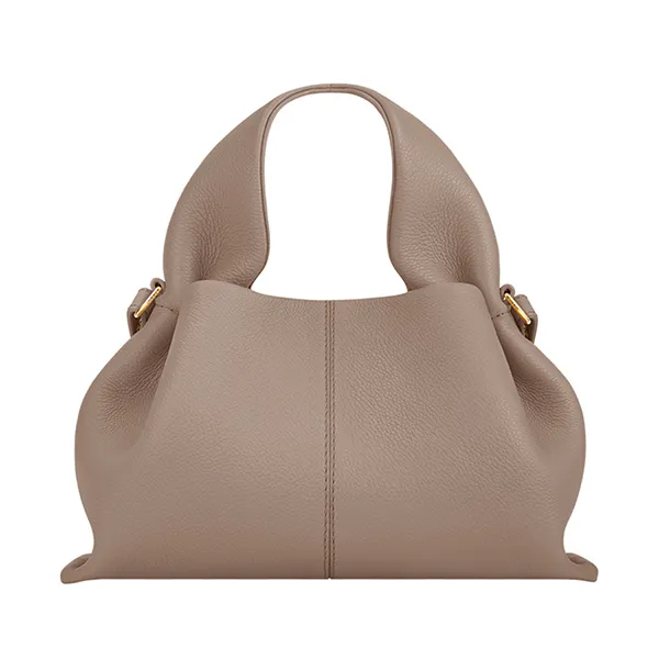 Túi Xách Nữ Polène Numéro Neuf Mini Edition Textured Taupe Màu Nâu Be