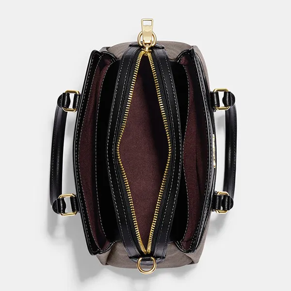 Túi Xách Tay Nữ Coach Mini Darcie Carryall Bag In Blocked Signature Canvas CH174 Màu Nâu - Đen - Túi xách - Vua Hàng Hiệu