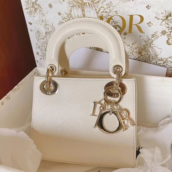 Túi Xách Tay Nữ Dior Lady Mini Mizard Màu Trắng - Túi xách - Vua Hàng Hiệu