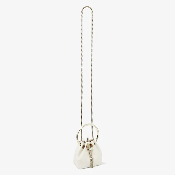 Túi Xách Tay Nữ Jimmy Choo Micro Bon Bon Latte Smooth Nappa Mini Bag MICROBONBONRIH Màu Trắng - Túi xách - Vua Hàng Hiệu