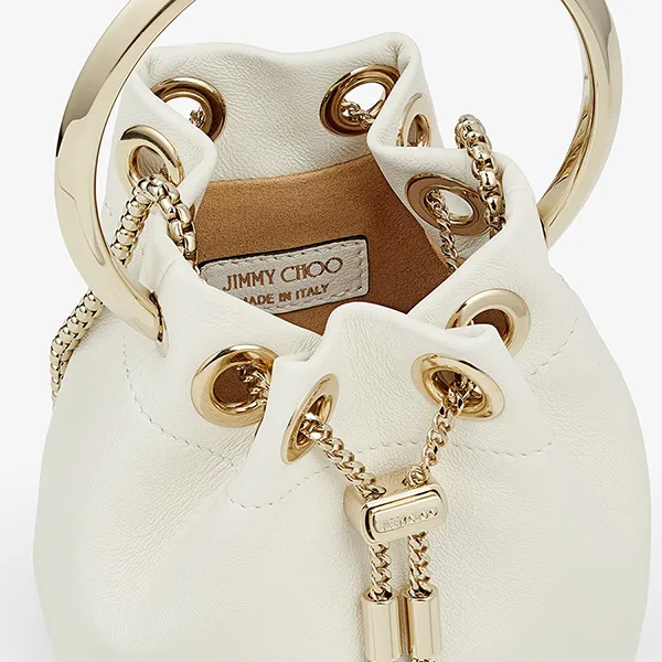 Túi Xách Tay Nữ Jimmy Choo Micro Bon Bon Latte Smooth Nappa Mini Bag MICROBONBONRIH Màu Trắng - Túi xách - Vua Hàng Hiệu