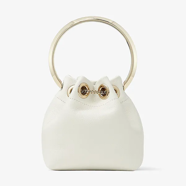 Túi Xách Tay Nữ Jimmy Choo Micro Bon Bon Latte Smooth Nappa Mini Bag MICROBONBONRIH Màu Trắng - Túi xách - Vua Hàng Hiệu