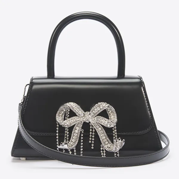 Túi Xách Tay Nữ Self-Portrait Black Leather Mini Bow Bag Màu Đen - 2