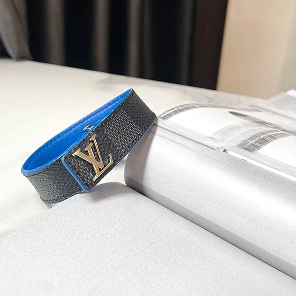 Vòng Đeo Tay Nam Louis Vuitton LV Damier Graphite Bracelet Slim Bracelet Màu Xanh Đen - Trang sức - Vua Hàng Hiệu