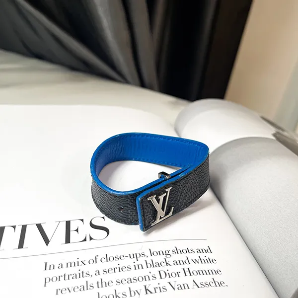 Vòng Đeo Tay Nam Louis Vuitton LV Damier Graphite Bracelet Slim Bracelet Màu Xanh Đen - Trang sức - Vua Hàng Hiệu