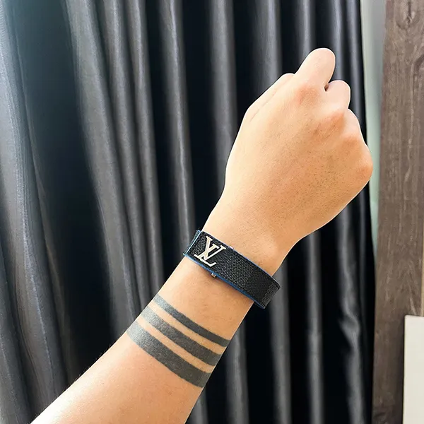 Vòng Đeo Tay Nam Louis Vuitton LV Damier Graphite Bracelet Slim Bracelet Màu Xanh Đen - Trang sức - Vua Hàng Hiệu
