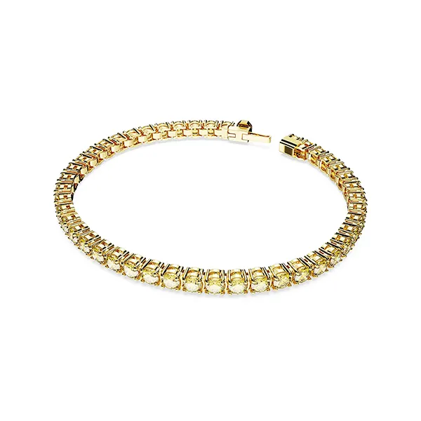 Vòng Đeo Tay Nữ Swarovski Matrix Tennis Bracelet Round Cut Yellow Gold Tone Plated 5648934 Màu Vàng - 4