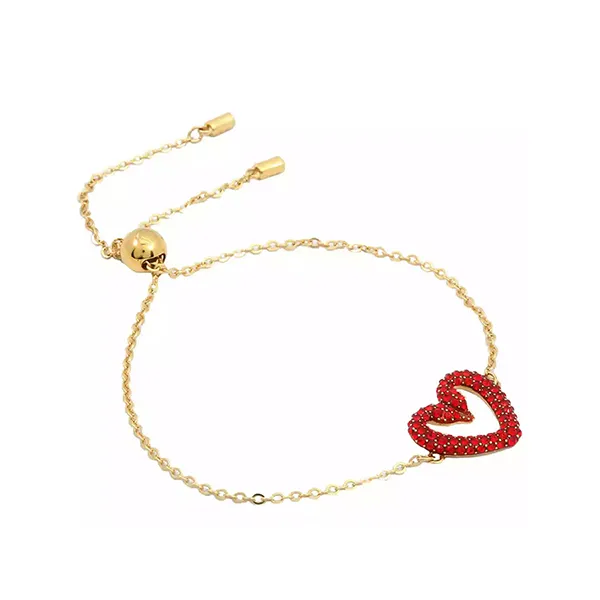 Vòng Đeo Tay Nữ Swarovski Una Bracelet Heart Small Red Gold Tone Plated 5649006 Màu Vàng Đỏ