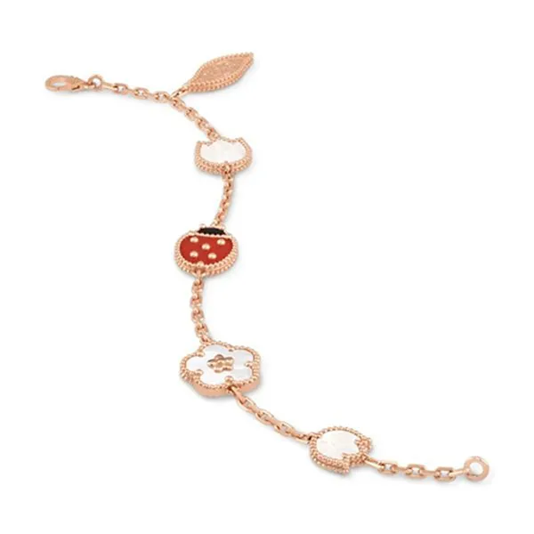 Vòng Đeo Tay Nữ Van Cleef & Arpels Lucky Spring Bracelet 18K Rose Gold Màu Vàng Hồng - 3