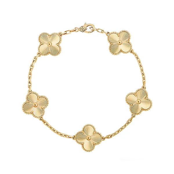 Vòng Đeo Tay Nữ Van Cleef & Arpels Vintage Alhambra Bracelet, 5 Motifs 18K Yellow Gold Màu Vàng (Chế Tác) - 3