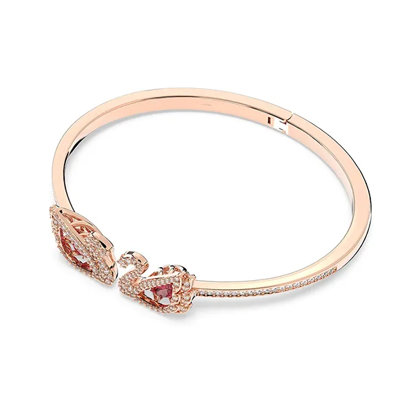 Vòng Đeo Tay Nữ Swarovski Dancing Swan Bangle Swan Red Rose Gold Tone Plated 5614122 Màu Vàng Hồng Size S - 1