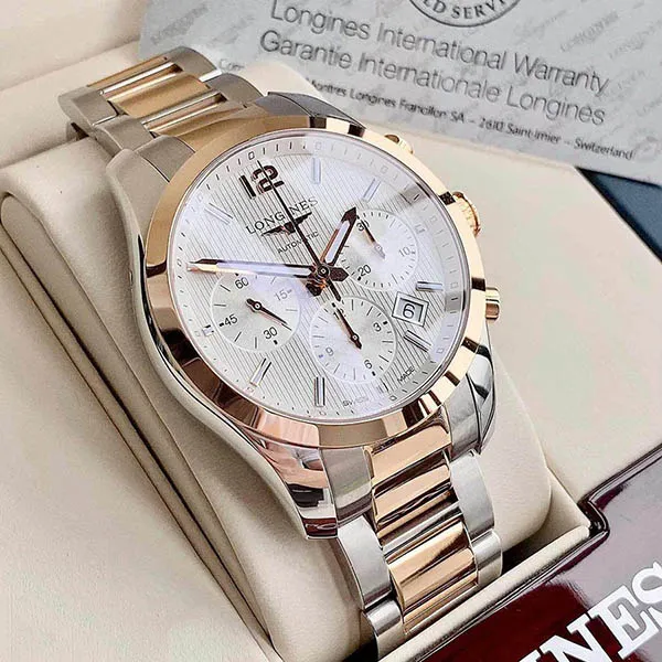 Đồng Hồ Nam Longines Conquest Classic L2.786.5.76.7 Màu Bạc Phối Vàng Hồng