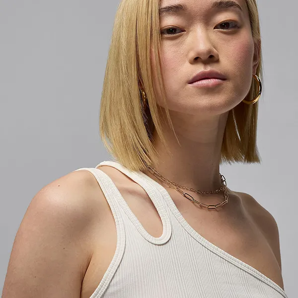 Áo Ba Lỗ Nữ Nike Jordan Women's Asymmetrical Ribbed Tank Top FN5799-133 Màu Trắng Size S - Thời trang - Vua Hàng Hiệu