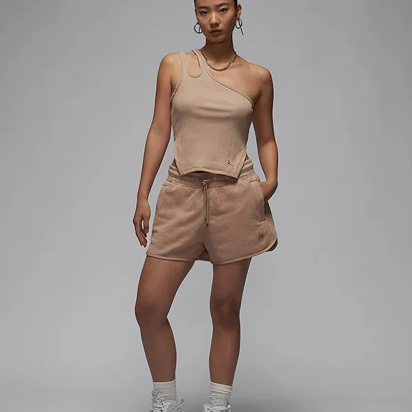 Áo Ba Lỗ Nữ Nike Jordan Women's Asymmetrical Ribbed Tank Top FN5799-244 Màu Nâu Be Size S