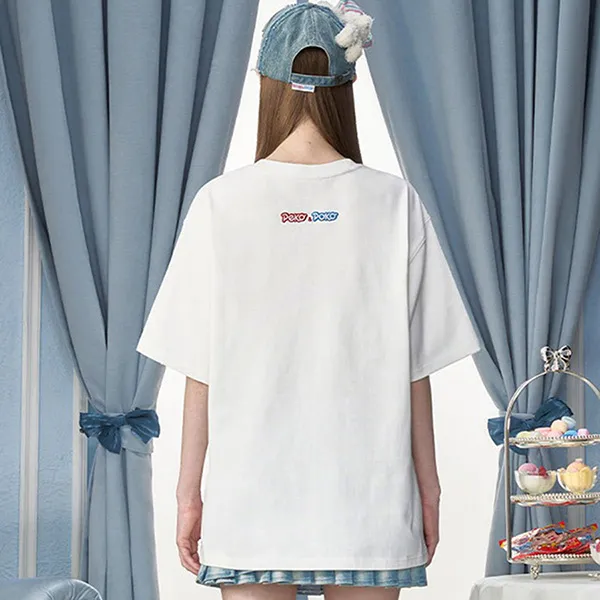 Áo Phông 13 De Marzo x Peko Sweets Bear Washed T-Shirt White Màu Trắng - 4