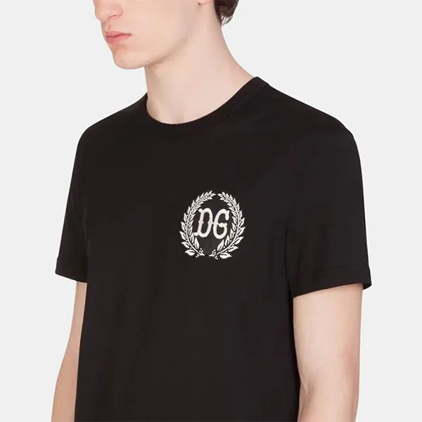 Áo Phông Nam Dolce & Gabbana D&G Logo DG Tshirt G8KBAZ G7XIO N0000 Màu Đen Size 44 - 3