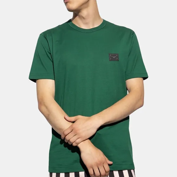 Áo Phông Nam Dolce & Gabbana D&G Tag Sport Tshirt G8PT1T G7F2I V0340 Màu Xanh Green Size 44 - 2