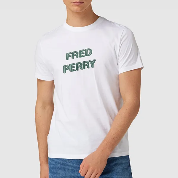 Áo Phông Nam Fred Perry M4635 Graphic Tshirt Màu Trắng Size XS - Thời trang - Vua Hàng Hiệu