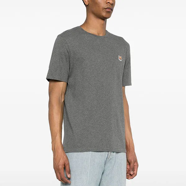 Áo Phông Nam Maison Kitsuné Grey With Bold Fox Head Logo Embroidered LM00104KJ0008H170 Tshirt Màu Xám Size S - Thời trang - Vua Hàng Hiệu