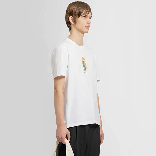 Áo Phông Nam Maison Kitsuné White With Dressed Fox Logo Embroidered LM00111KJ0008P100 Tshirt Màu Trắng Size S - Thời trang - Vua Hàng Hiệu