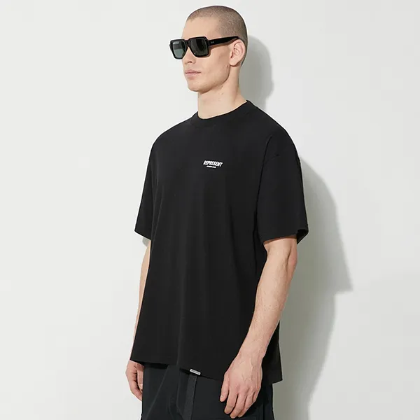 Áo Phông Nam Represent Black With White Logo Printed OCM409-01 BLACK Tshirt Màu Đen Size M - Thời trang - Vua Hàng Hiệu