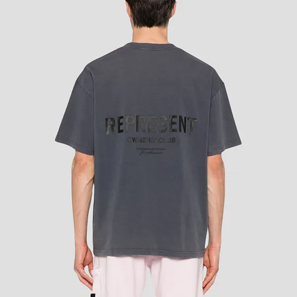 Áo Phông Nam Represent Grey With Black Logo Printed OCM409-390 STORM Tshirt Màu Xám Size M - Thời trang - Vua Hàng Hiệu
