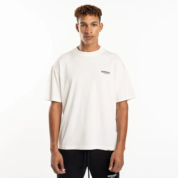 Áo Phông Nam Represent White With Black Logo Printed OCM409-72 WHITE Tshirt Màu Trắng - Thời trang - Vua Hàng Hiệu