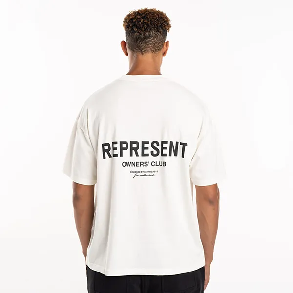 Áo Phông Nam Represent White With Black Logo Printed OCM409-72 WHITE Tshirt Màu Trắng - Thời trang - Vua Hàng Hiệu