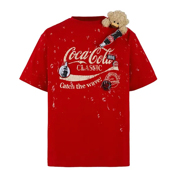 Áo Phông Nữ 13 De Marzo x Coca-Cola Bear Water Drop T-Shirt Màu Đỏ Size S