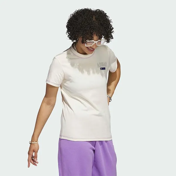 Áo Phông Nữ Adidas Sports Statement Short Sleeve Tshirt IC1647 Màu Be Size S - 2