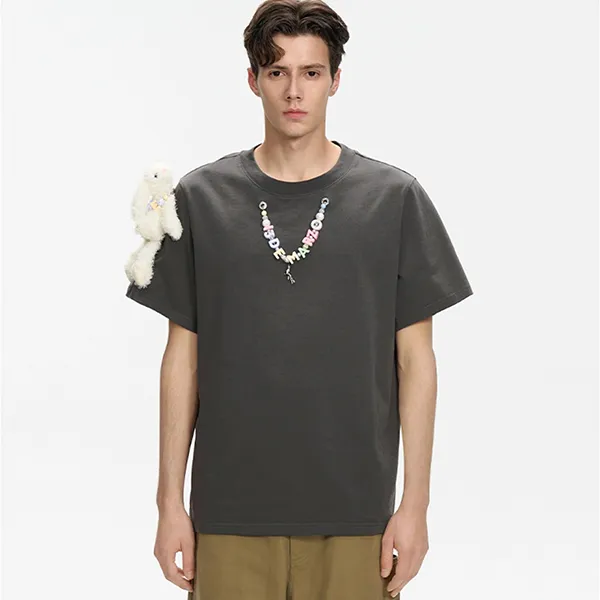 Áo Phông Unisex 13 De Marzo Logo Pendent Tshirt Màu Xám Đậm