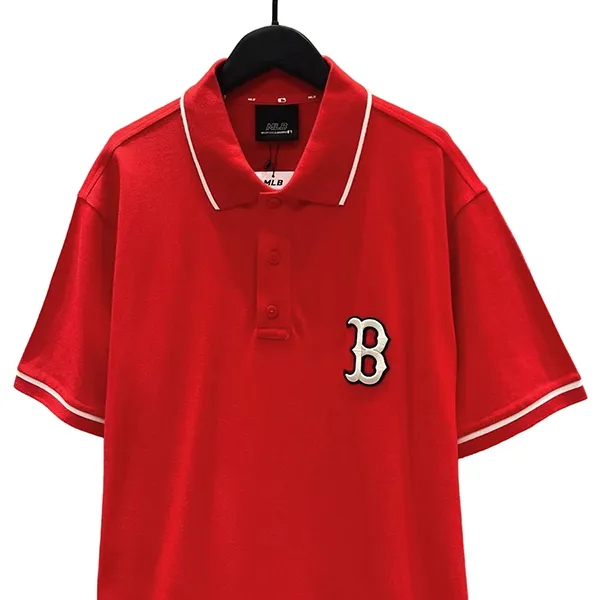 Áo Polo MLB Logo Basic Overfit Collar Short Sleeve Boston Red Sox 31TSQ2131-43R Màu Đỏ Size S - 3