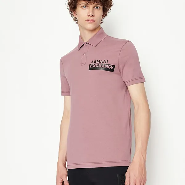 Áo Polo Nam Armani Exchange Regular Fit Tshirt 6LZFBE ZJGCZ - GB03 Màu Đỏ Hồng Size S