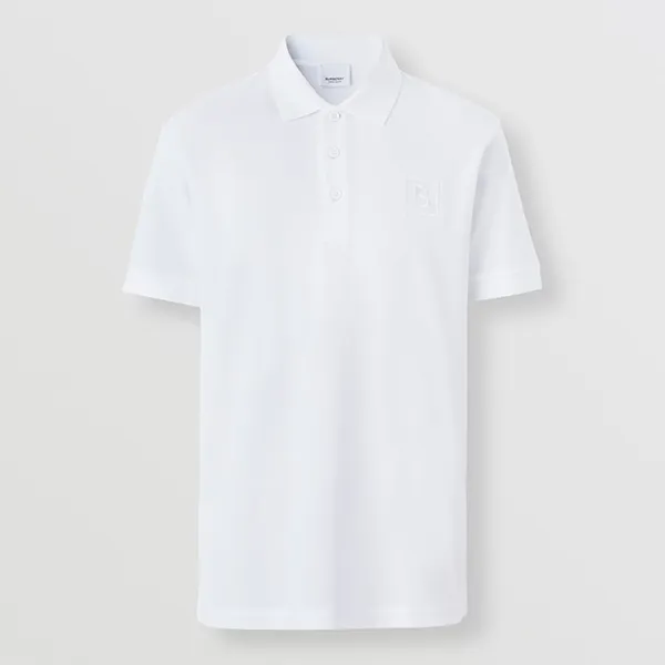 Áo Polo Nam Burberry Letter Graphic Cotton Polo Shirt Màu Trắng Size XS - 2
