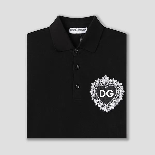 Áo Polo Nam Dolce & Gabbana D&G With Logo Embroidered G8KI2Z G7L8M N0000 Màu Đen
