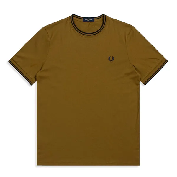Áo Phông Nam Fred Perry Twin Tipped Tshirt M1588-D56 Màu Xanh Olive Size S - Thời trang - Vua Hàng Hiệu