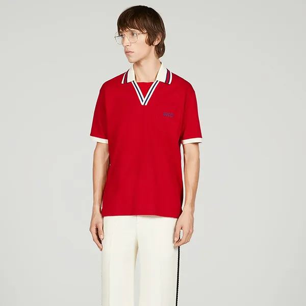 Áo Polo Nam Gucci Cotton Piquet 737667 XJFGK 6429 Màu Đỏ Size XS - Thời trang - Vua Hàng Hiệu
