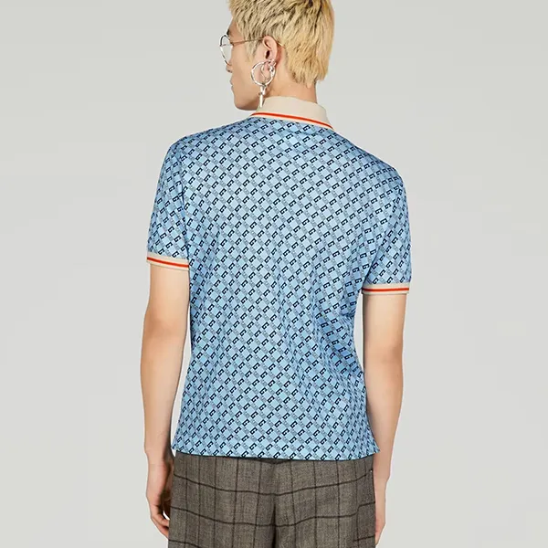 Áo Polo Nam Gucci Cotton Piquet GG Màu Xanh Size L - Thời trang - Vua Hàng Hiệu