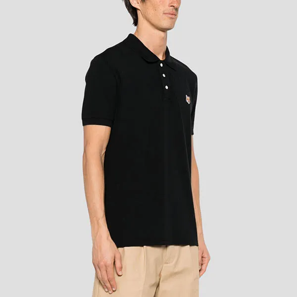 Áo Polo Nam Maison Kitsuné Black With Bold Fox Head Logo Embroidered LM00208KJ7002P199 Màu Đen - Thời trang - Vua Hàng Hiệu