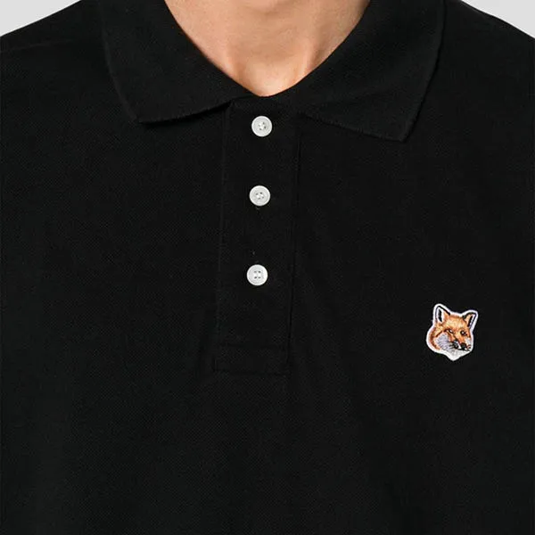 Áo Polo Nam Maison Kitsuné Black With Bold Fox Head Logo Embroidered LM00208KJ7002P199 Màu Đen - Thời trang - Vua Hàng Hiệu