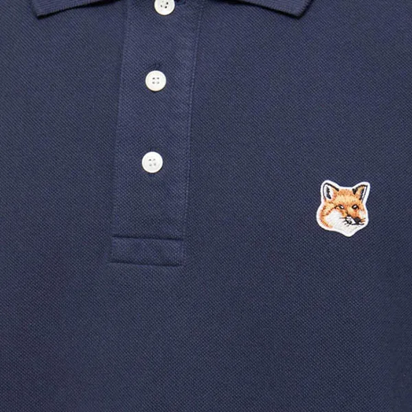 Áo Polo Nam Maison Kitsuné With Bold Fox Head Logo Embroidered LM00208KJ7002P476 Màu Xanh Navy Size M