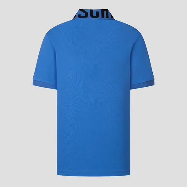 Áo Polo Nam Moschino Blue With Logo Collar Printed 231ZRA160620421297 Màu Xanh