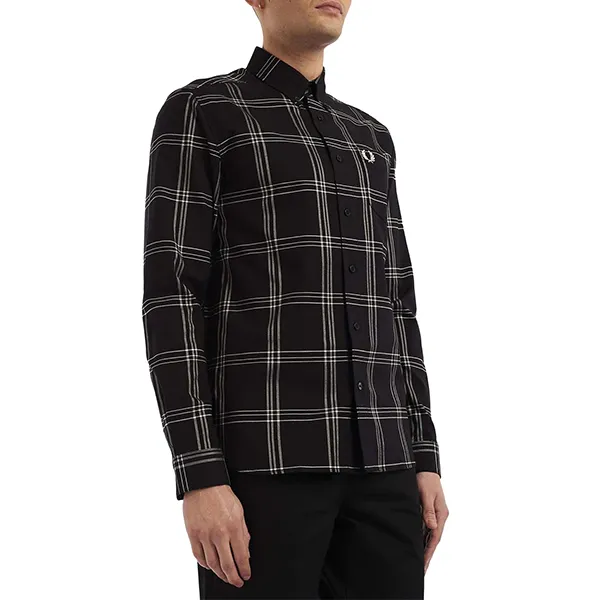 Áo Sơ Mi Nam Fred Perry M4693-Q322 102 Shirt Màu Đen Kẻ Size XS - Thời trang - Vua Hàng Hiệu