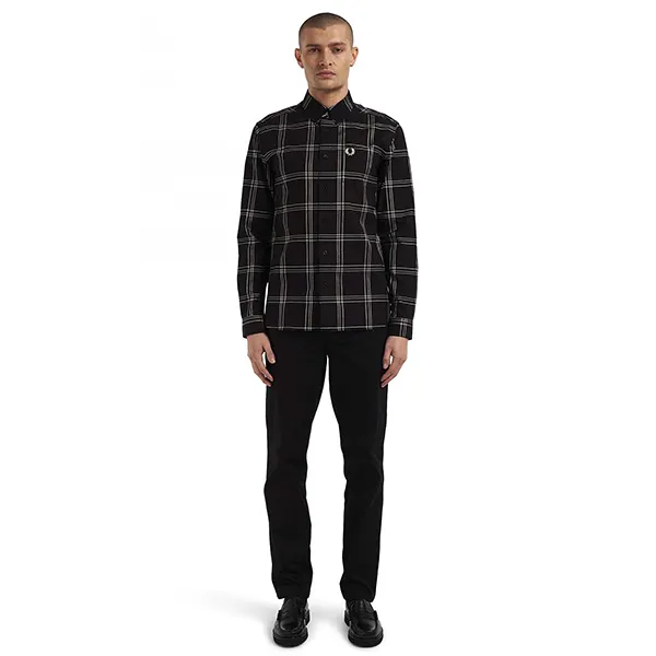 Áo Sơ Mi Nam Fred Perry M4693-Q322 102 Shirt Màu Đen Kẻ Size XS - Thời trang - Vua Hàng Hiệu