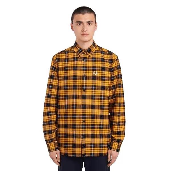 Áo Sơ Mi Nam Fred Perry Tartan Oxford Shirt Vàng Kẻ Đen Size S - Thời trang - Vua Hàng Hiệu