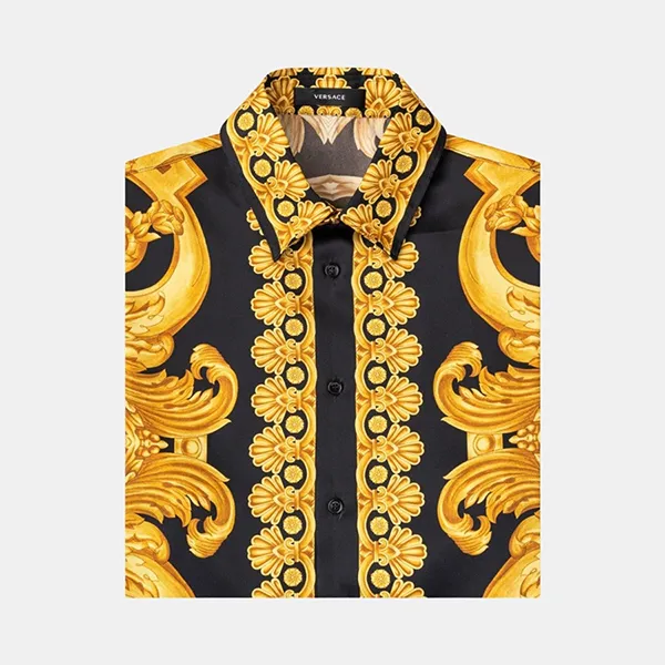 Áo Sơ Mi Nam Versace Baroque Logo Printed 1010103 1A10490 5B000 Màu Vàng Đen Size 46 - Thời trang - Vua Hàng Hiệu