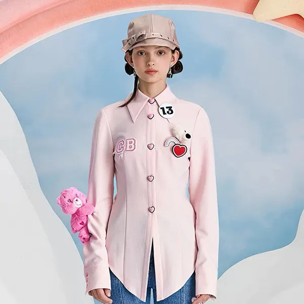 Áo Sơ Mi Nữ 13 De Marzo X Care Bears Shirt Primrose Pink Màu Hồng